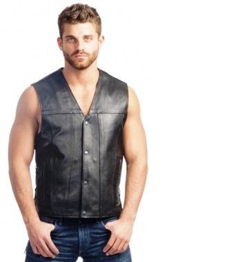 2611.00B Men's Conceal Carry Leather Motorcycle Vest (2XL-3XL)